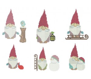 Stickserie - Kreuzstich Winterzauber Wichtel